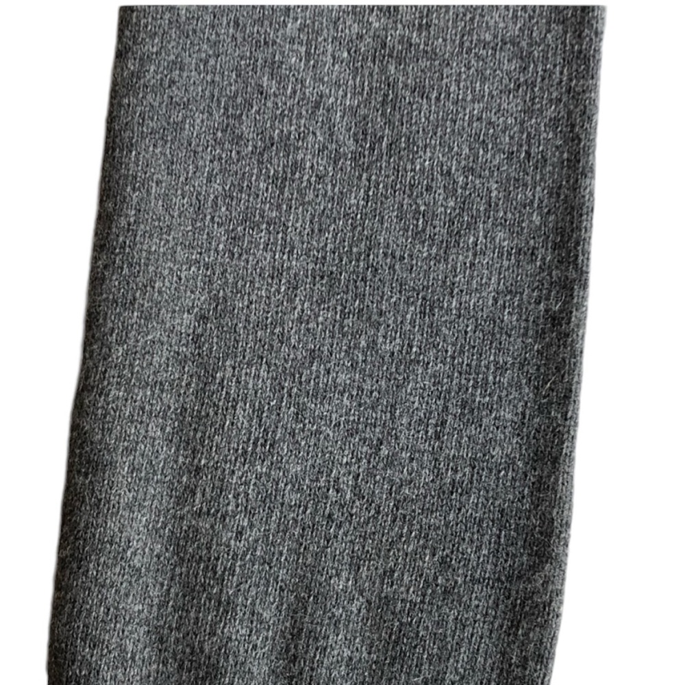 Merino Wool Charcoal Gray Rag & Bone Fair isle Wool Scarf with Pom Poms - Picture 4 of 5